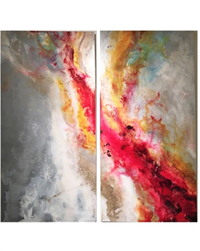 Divine Reverse Painted Acrylic Set of 2