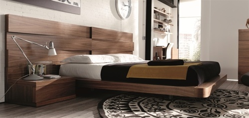 Loop Modern Bed Walnut - Come to Stores For BETTER PRICE!