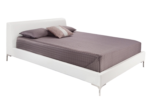 Angelo Modern King Bed in White Leatherette