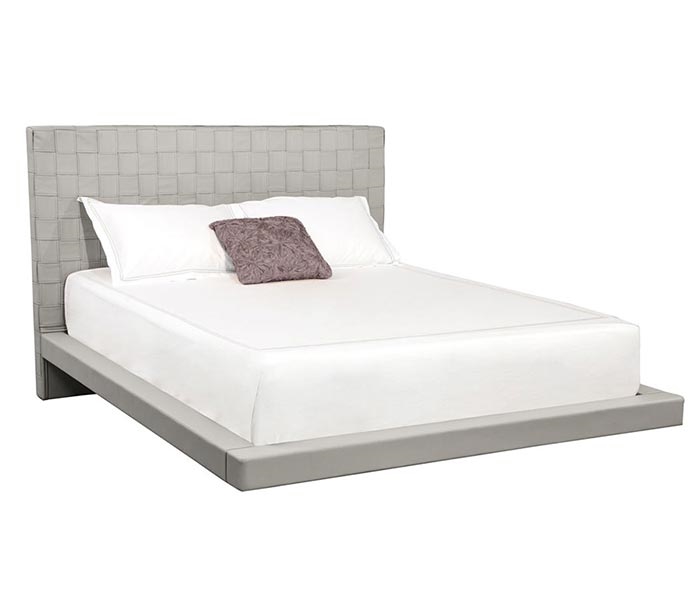Lugo Modern Queen Bed in Grey Leatherette