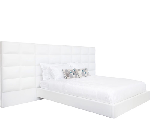 The Palermo Bed Is available in White Leatherette in both Queen and King sizes.