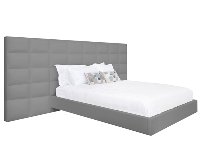 The Palermo Bed Is available in Grey Leatherette in both Queen and King sizes.