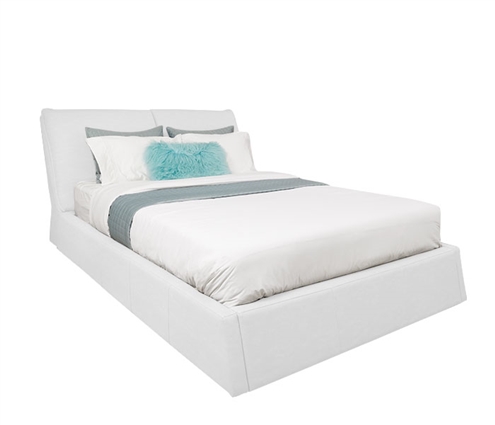 Bella Modern WHITE Blended Leather Italian Bed in KING