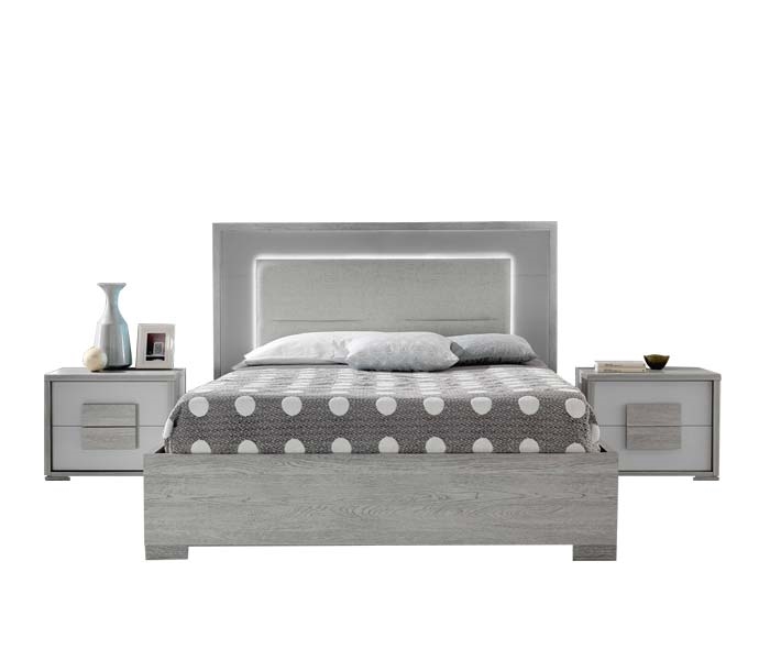 Lia Modern GREY fabric and wood Italian Collection