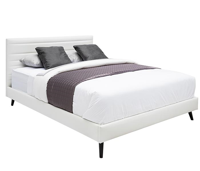 Bergamo Modern White Eco-leather Bed Collection
