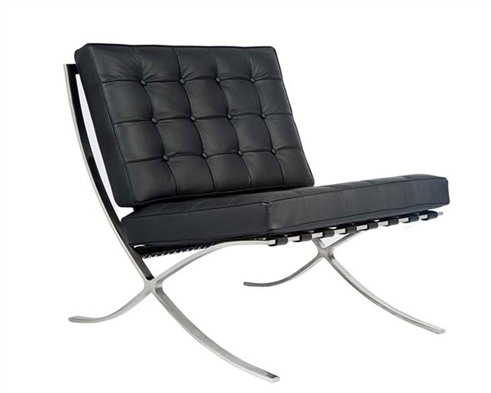 Modern Catalunya Chair in black leather
