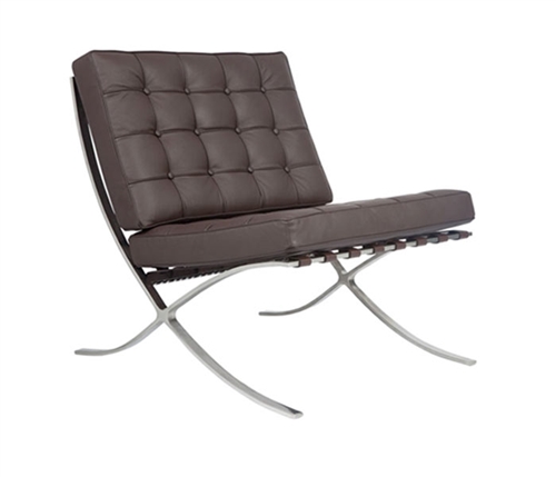 Modern Barcelona Chair in Espresso leather