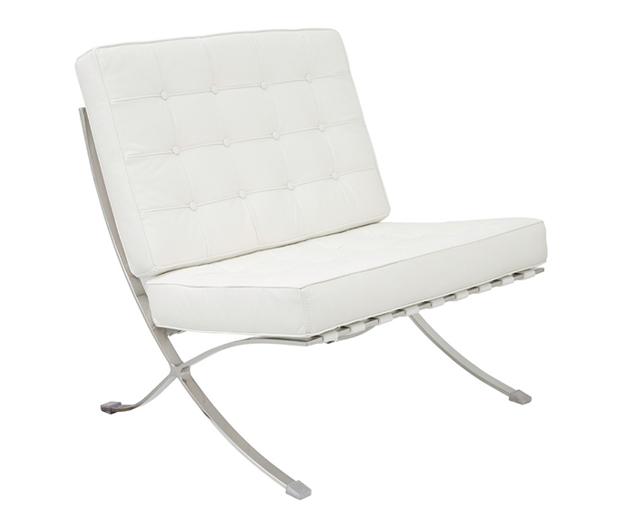 Catalunya Contemporary Chair White Leather