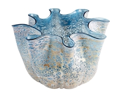 Meduse Modern Vase teacup design with soft folds surrounding the exterior of the vessel.