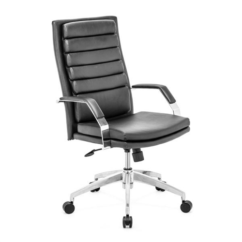Director Comfort Office chair is available in White or black leatherette with polished aluminum legs.<br><br>Dimensions:<br>27.5"W x 27.5"D x 44-47.6"D<br>