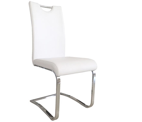 Nova Modern Dining Chair in White Leatherette