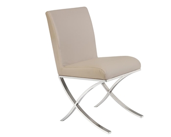 Ruffano Modern Dining Chair in Grey Leather