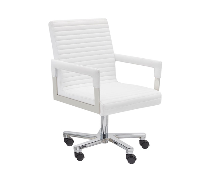 Aquila Modern Office Chair in White Leather