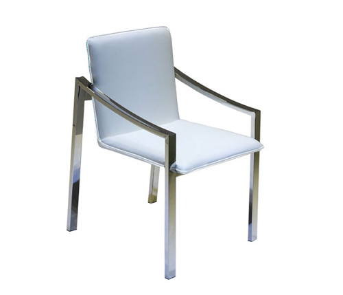 Ceppo Modern Dining Chair in White Leather