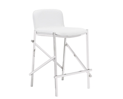 Ravello Modern Counter Stool in White Leather