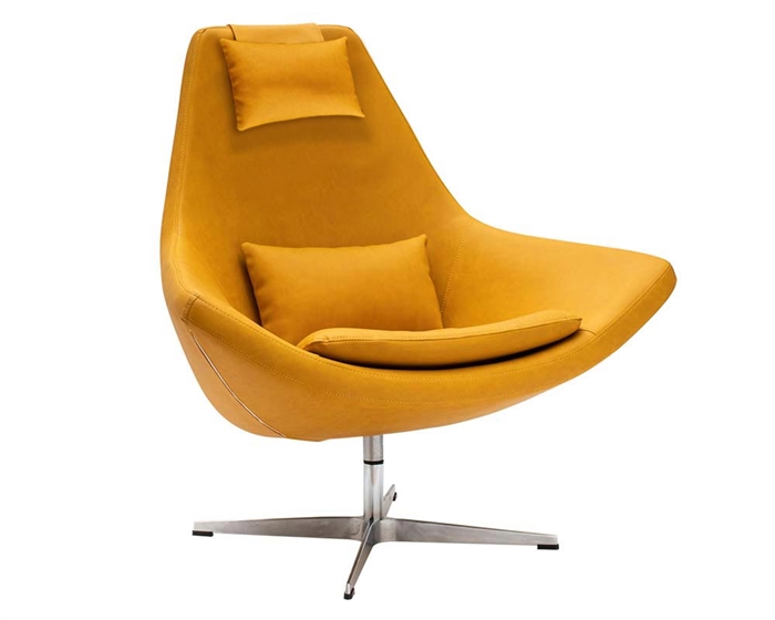 Minoa Modern Swivel Lounge Chair in Yellow