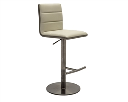 Carpena Modern Barstool with Front in Matt Light Grey and Back in Matt Dark Grey Eco-Leather