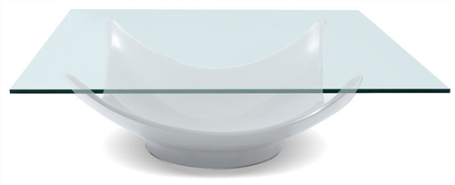 Beautiful glass top coffee table available in white  lacquer