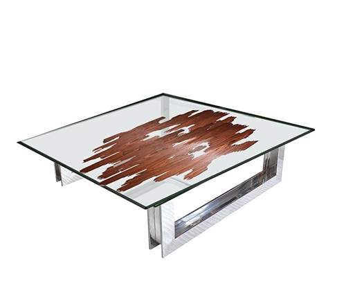 Ebony Double Glass veneer insert Coffee Tabl