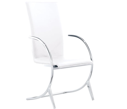 Valencia Modern Dining Chair in White with Arms