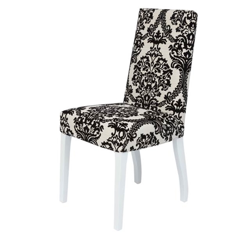 Granada Modern Dining Chairs In White/Black Fabric - SOLD AS IS - FINAL SALE - NO RETURN