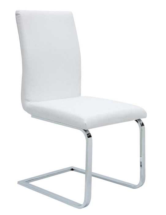 The Matino Dining Chair in soft espresso or white leatherette will provide an elegant and comfortable solution to your dining set.