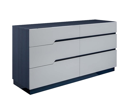 Riva Modern Dresser Blue Sapphire and Grey
