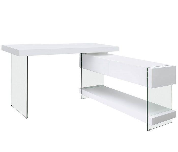 Lucca Modern Desk White Lacquer