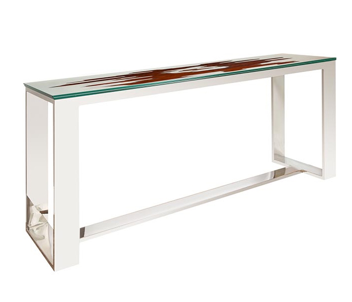 Ebony Glass Top Modern Console Table