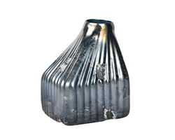 Cognate Modern vase Small The irregular bottle shape of the Cognate small vase is made from ridged blue glass and features a metallic, mercury finish. This design is an ideal way to introduce a metallic note to a modern style interior.