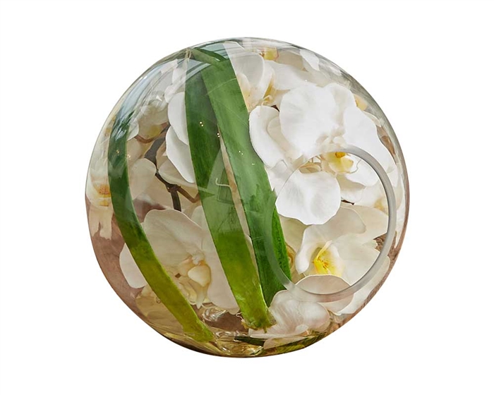 Crosswinds Vases With Grass Leaves and Orchids