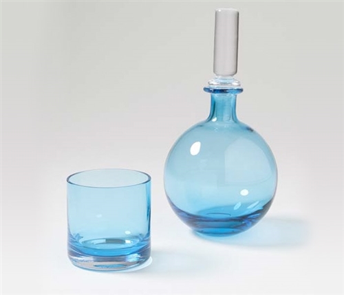 Lab Modern Decanter - Aquamarine 4.75"D x 9"H  - Sold Out