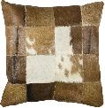 Square Cowboy Cowhide Leather  Decorative Pillow 1 18" x 18"