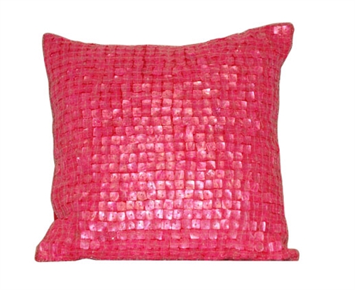 Mother of Pearl Decorative Modern Pillow - 16" x 16" PINK - SOLD OUT