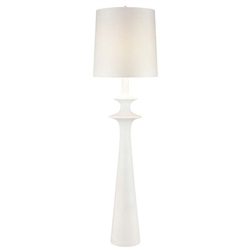 The tall elegant Erica Floor Lamp is made from composite and come in a stylish dry white finish giving it a modern touch. Its slim, conical profile is topped with a round, hardback shade in off white linen.