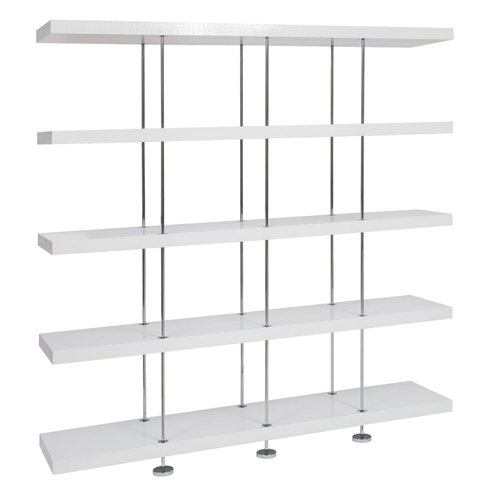 Modern white Crocodile Pattern Shelving with stainless steel legs