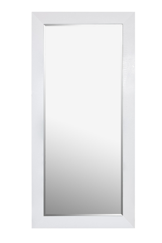 White Standing Mirror with Crocodile pattern frame.