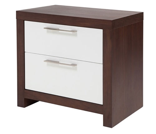 Vercelli Modern Side Table in White/Tobacco - FINAL SALE, NO RETURNS