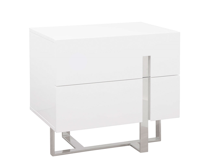 Voco Nighstand in white lacquer available at MH2G