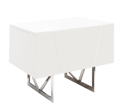 Bellagio Modern Side Table in White Lacquer