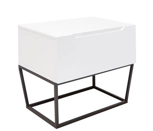Bergamo Modern White lacquer Side Table