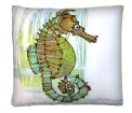 Green Seahorse Modern Outdoor Modern Pillow- 18" x 18"