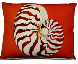 Nautilus Shell Modern Pillow 18" x 18"