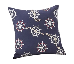 Helm & Rope Applique Pillow Navy Blue