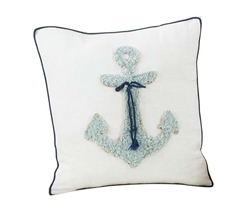 Anchor Applique Pillow Blue18" x 18"