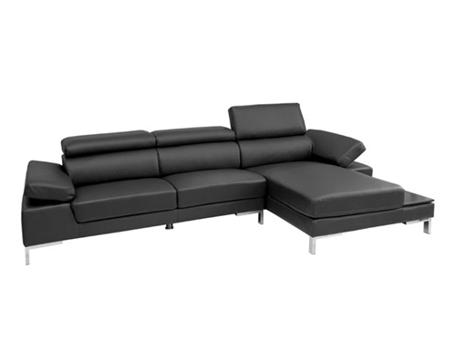 Rivello Sectional in Black Leather