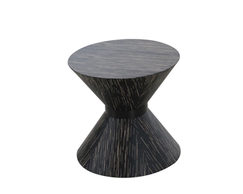 Terzo Modern Side Table in Black and Brown