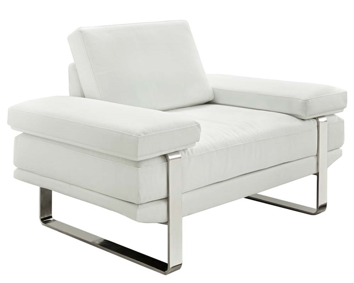 Lizzano Modern Sofa Chair in White Leather