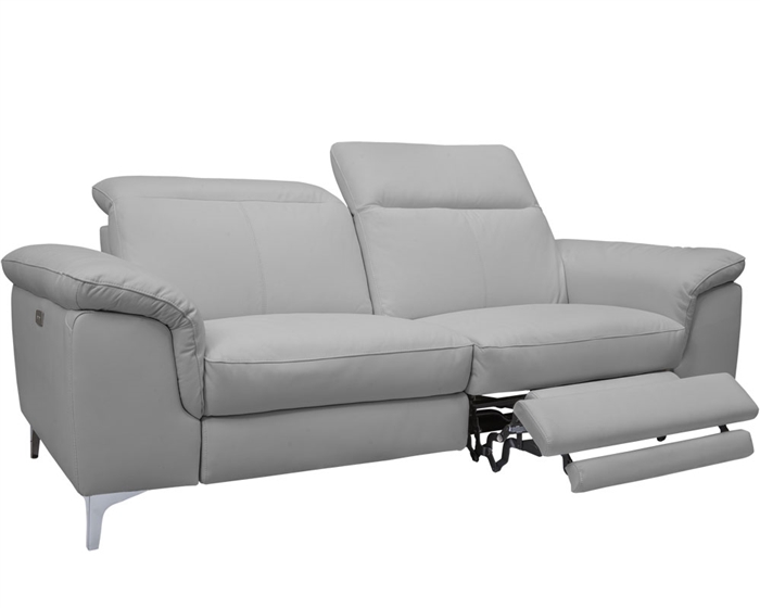 Masino Modern Sofa in New Grey Leather With two Recliner