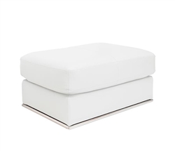 Vicenza Modern Ottoman in White Leather